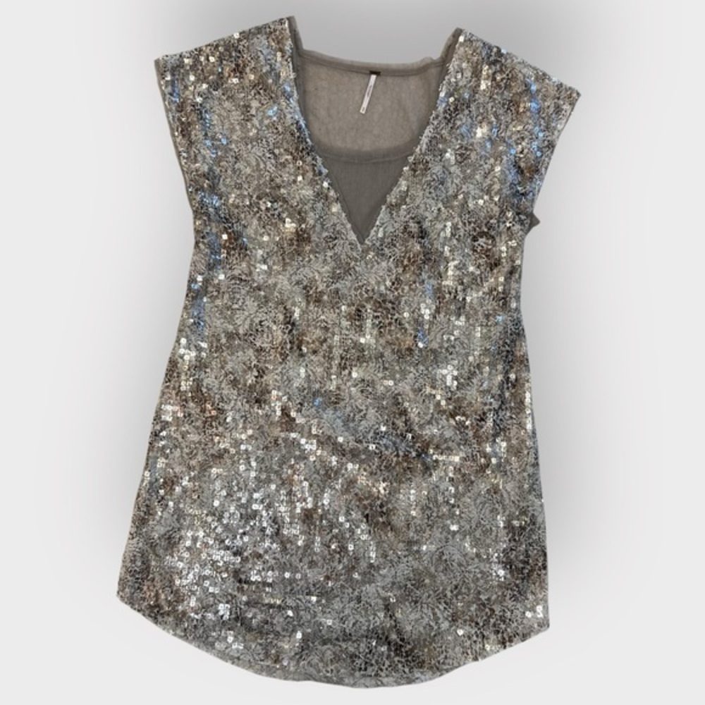 Free People Midnight Dreamer Shattered Glass Mini Shift Dress